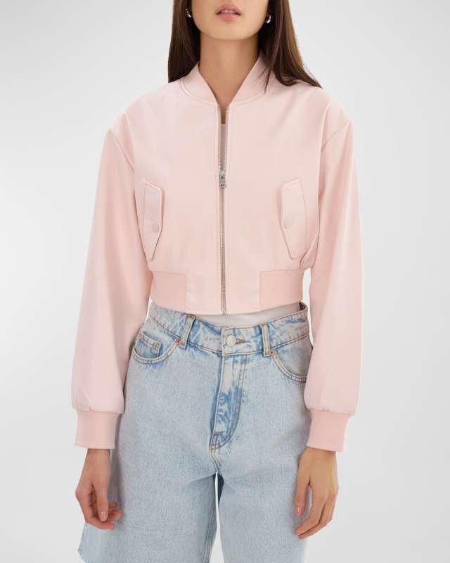 Evelin Faux-Leather Bomber Jacket