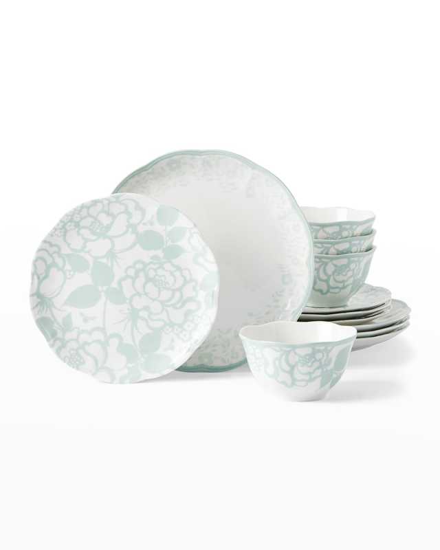 12-Piece Butterfly Meadow Cottage Dinnerware Set