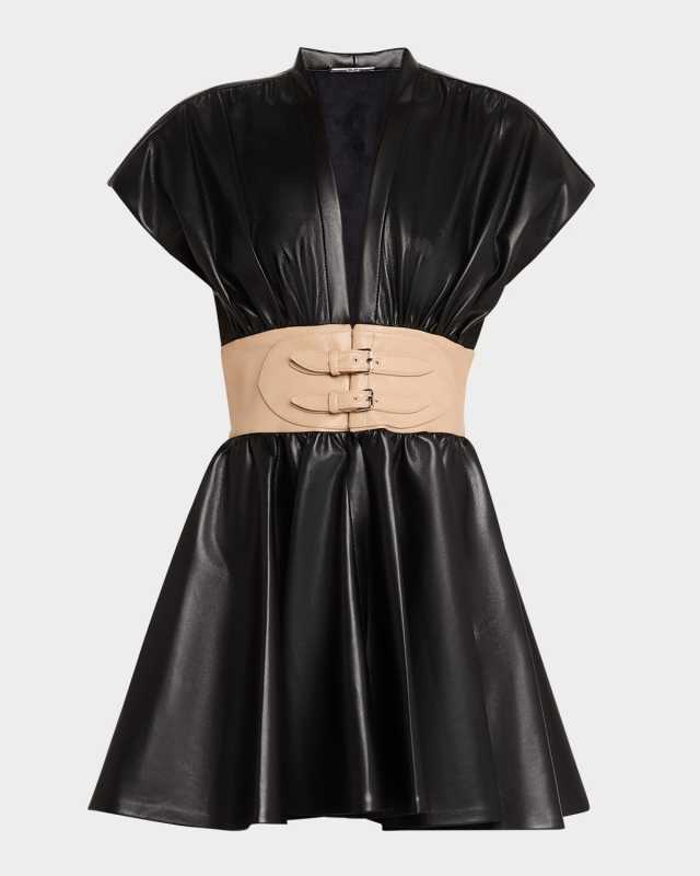Berlin Vegan Leather Mini Dress