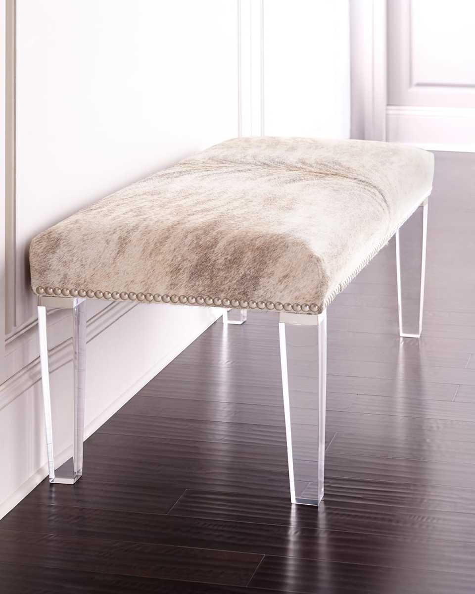 Brindle Hair On Hide Bench, 47"