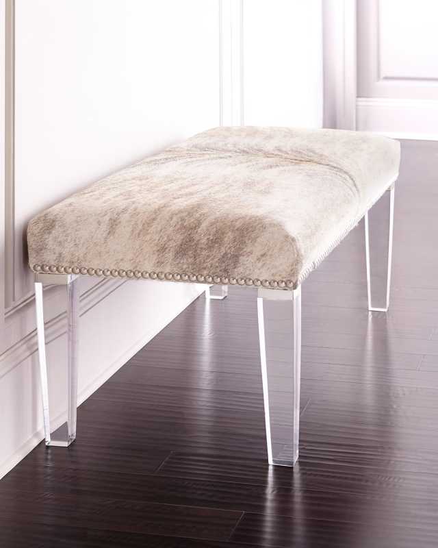 Brindle Hair On Hide Bench, 47"