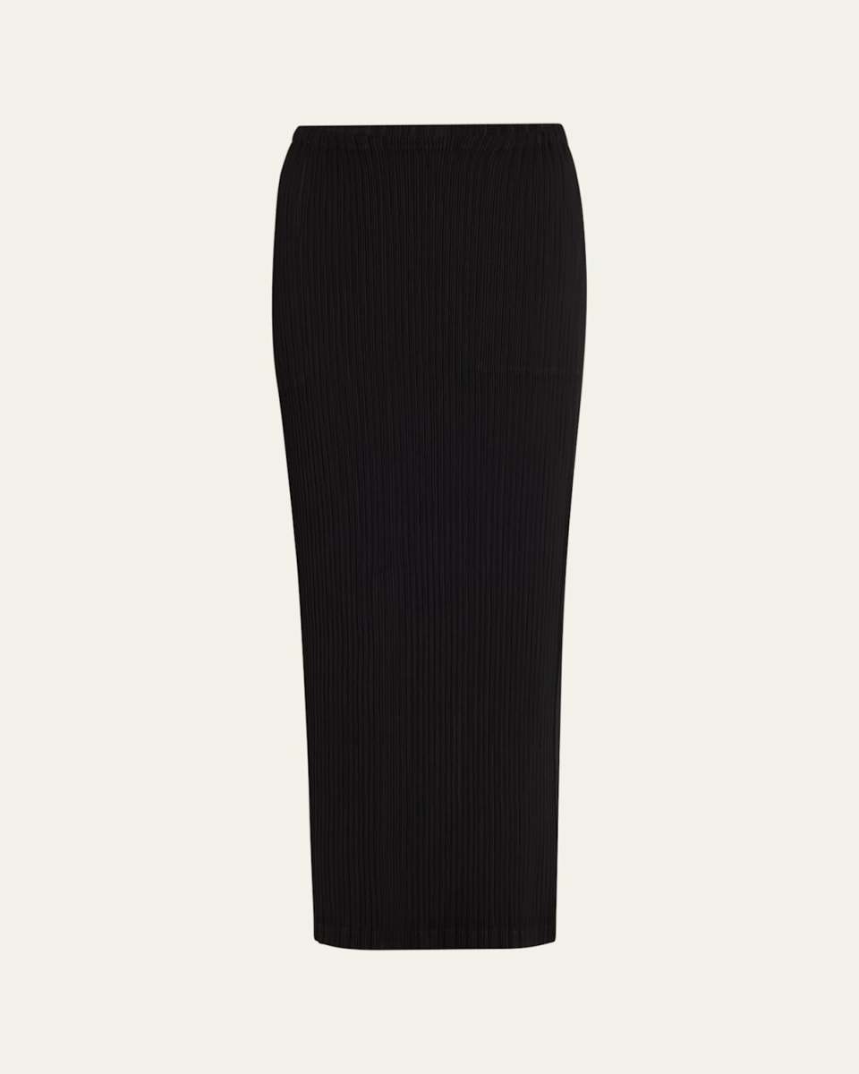 Hatching Pleated Skirt