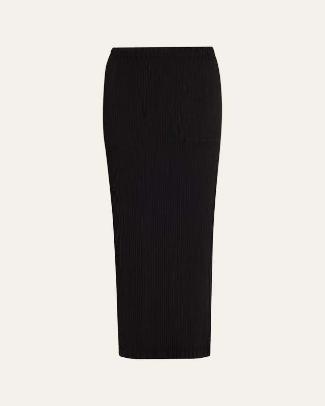 Hatching Pleated Skirt