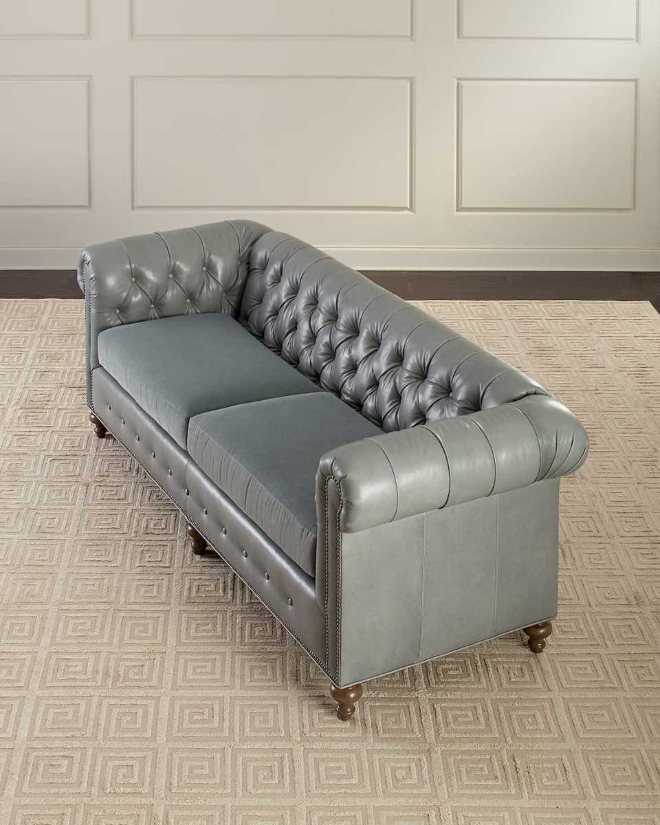 Sabine Leather Chesterfield Sofa,