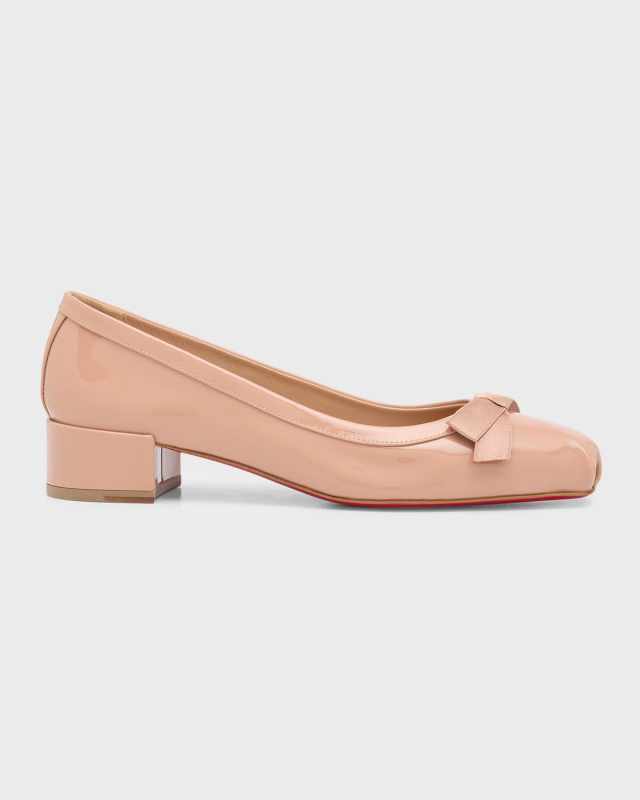 Mamaflirt Patent Red Sole Ballerina Pumps