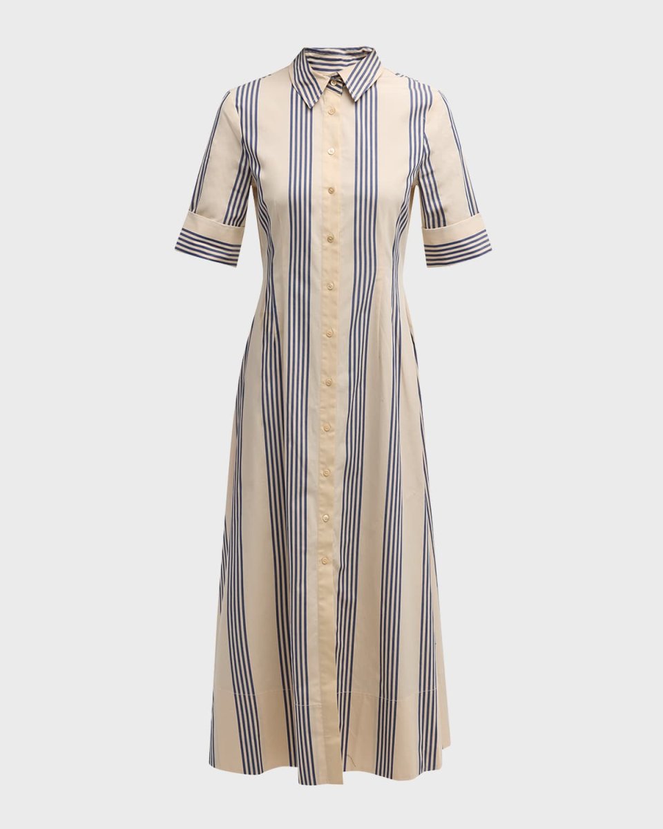 Joan Cotton Poplin Stripe Maxi Dress