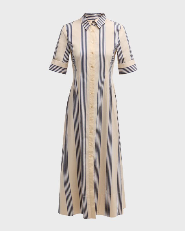 Joan Cotton Poplin Stripe Maxi Dress