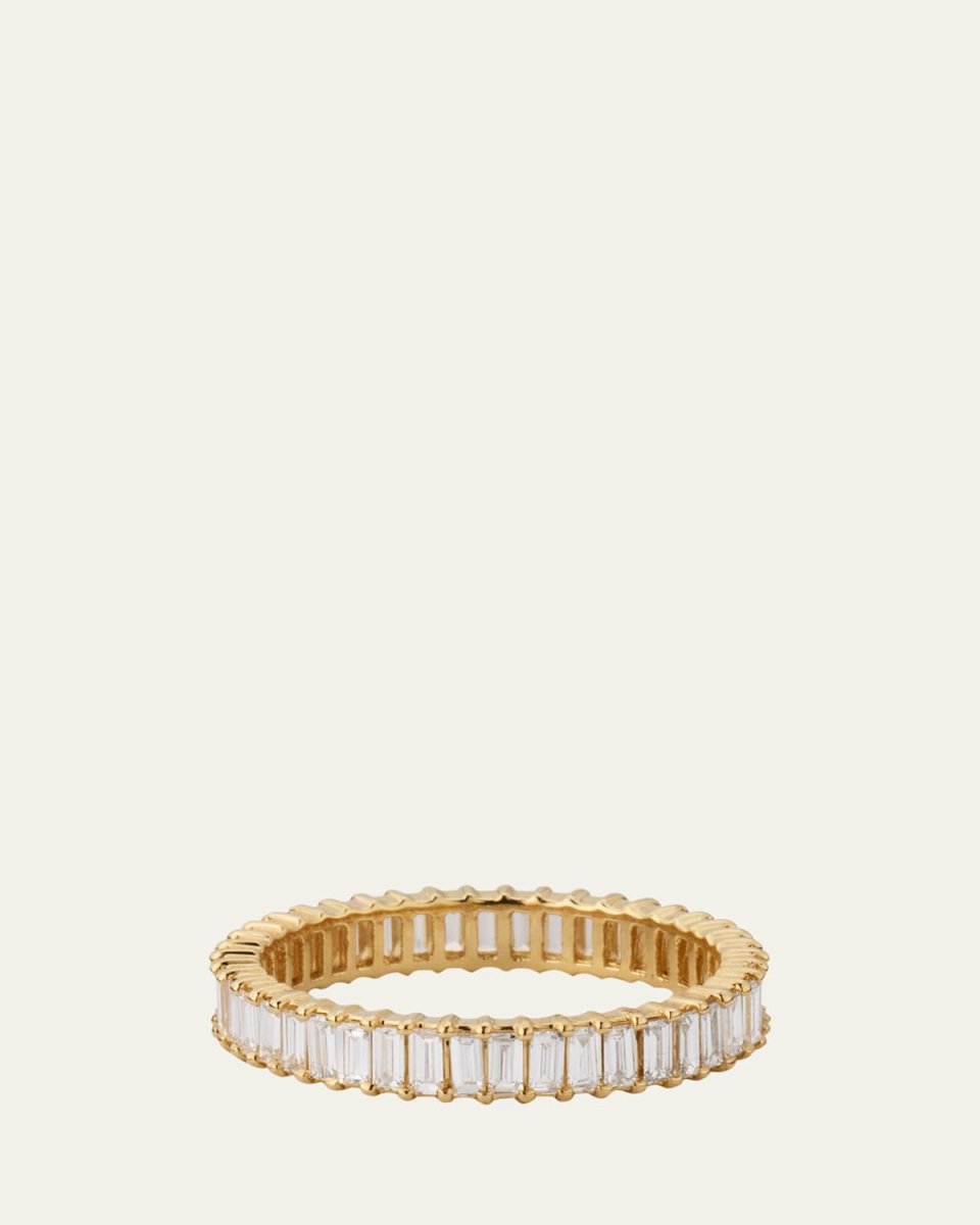 14K Gold Baguette Diamond Double Eternity Band Ring