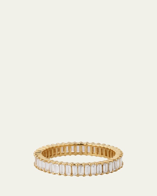 14K Gold Baguette Diamond Double Eternity Band Ring