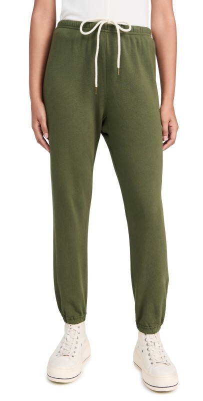 THE GREAT. The Stadium Sweatpants Army Green
