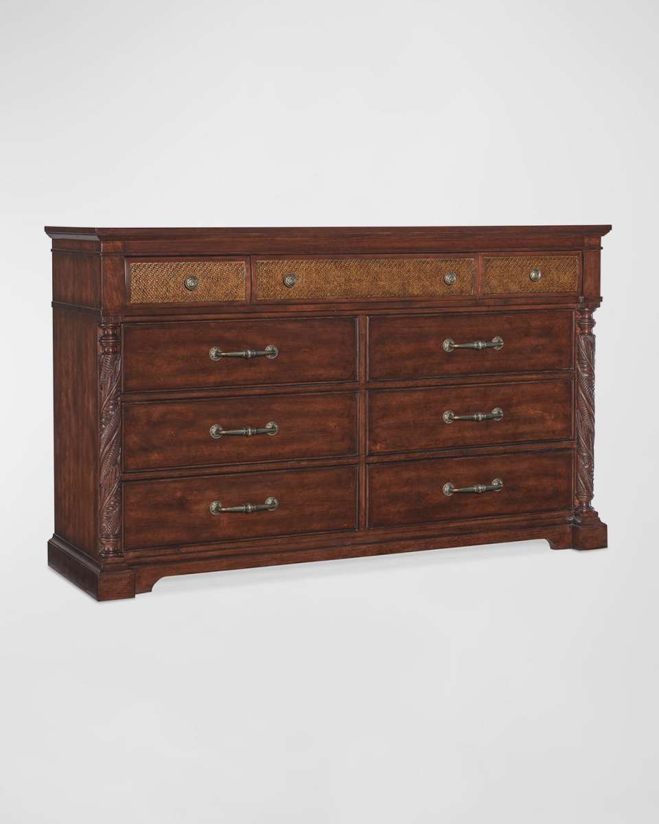 Charleston Cane 9-Drawer Dresser