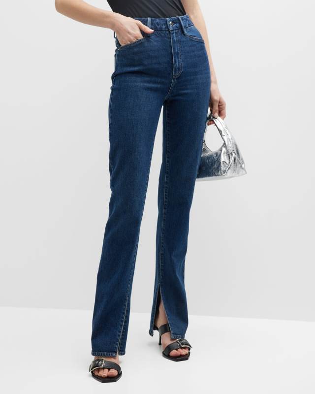 Stella Straight Split-Hem Jeans
