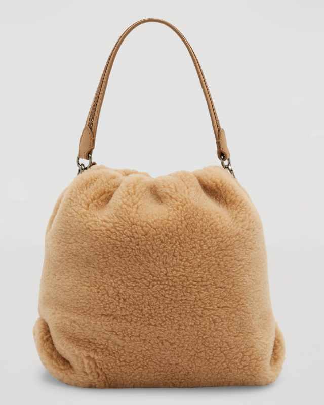 Wool-Cashmere Monili Bucket Bag