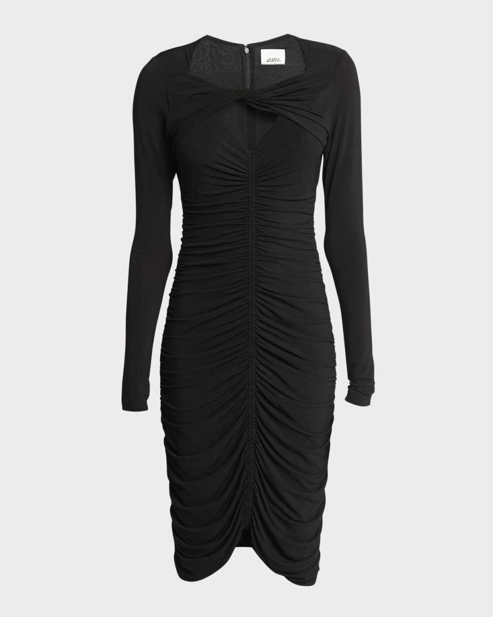 Volgane Ruched Jersey Long-Sleeve Dress