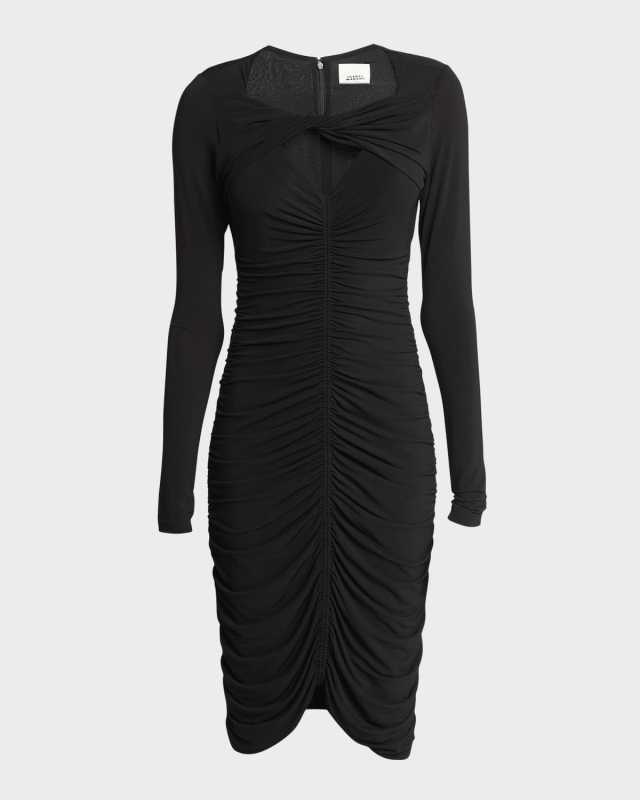 Volgane Ruched Jersey Long-Sleeve Dress
