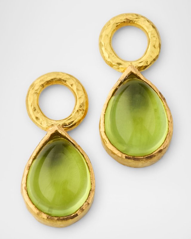 19K Peridot Earring Pendants
