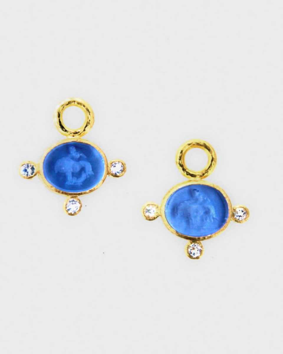 Crystal 'Tiny Lion' Earring Pendants
