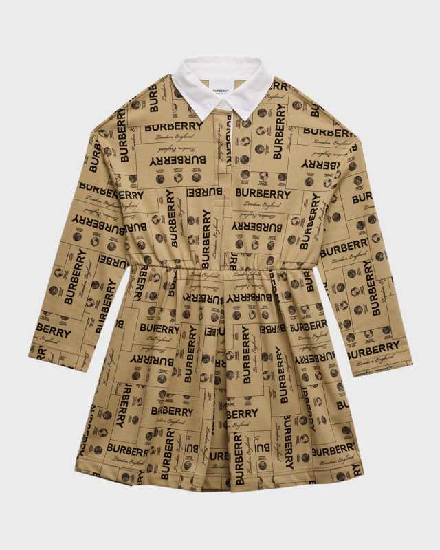 Girl's Edwina Logo-Print Rugby Dress, Size 3-14