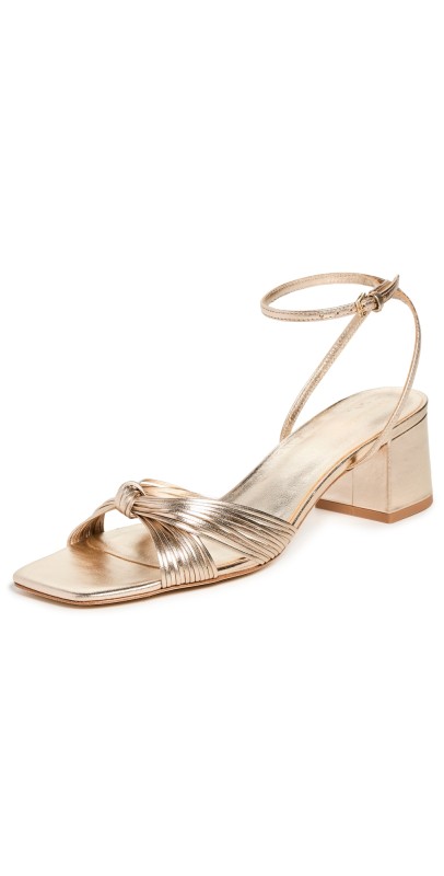 Reformation Emily Mignon Sandals Gold
