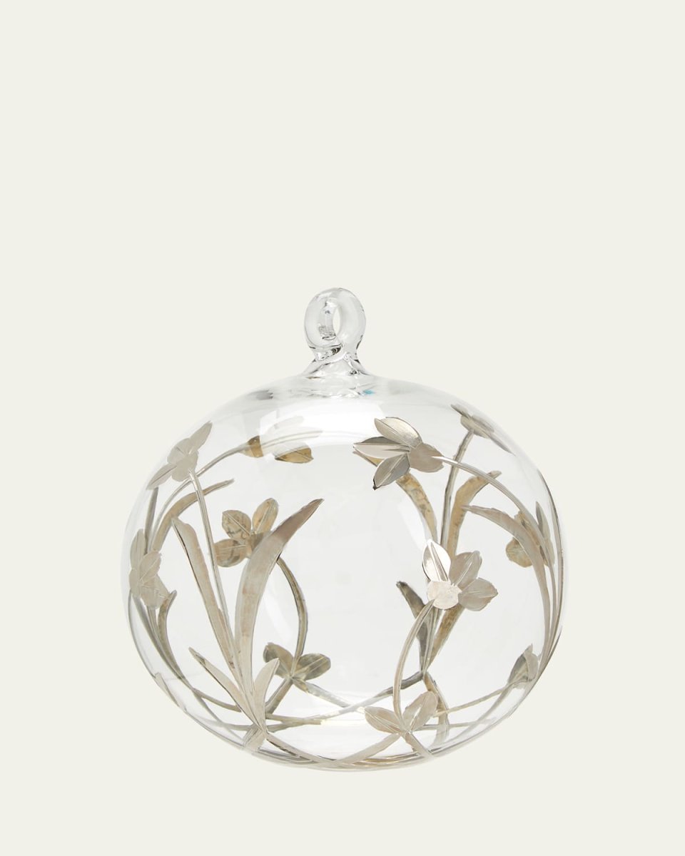 Clear Platinum Vine Christmas Ornament