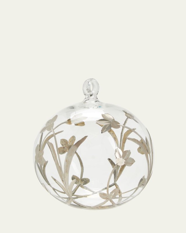 Clear Platinum Vine Christmas Ornament