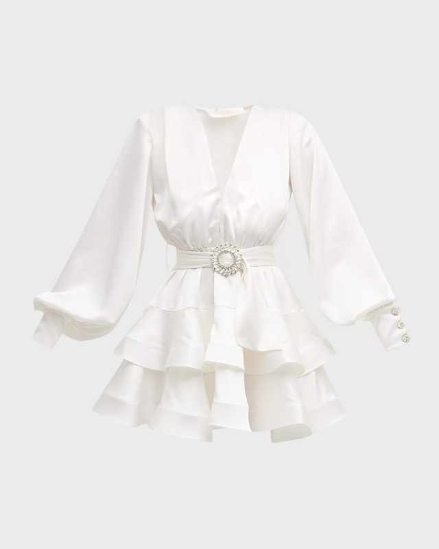 Bedouin Blanc Crystal-Embellished Mini Dress