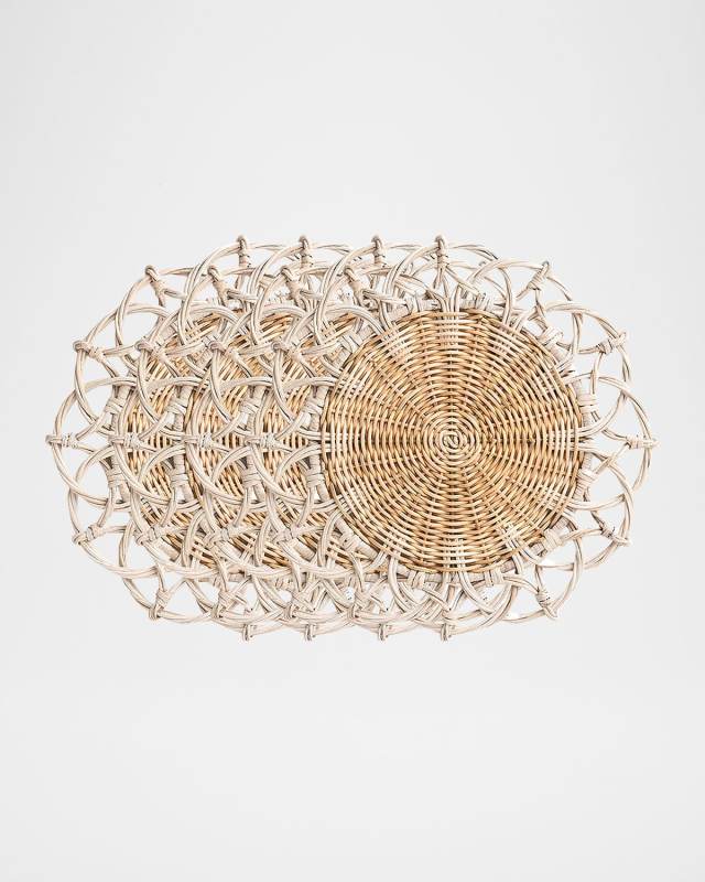 Provence Rattan Whitewash Placemats, Set of 4