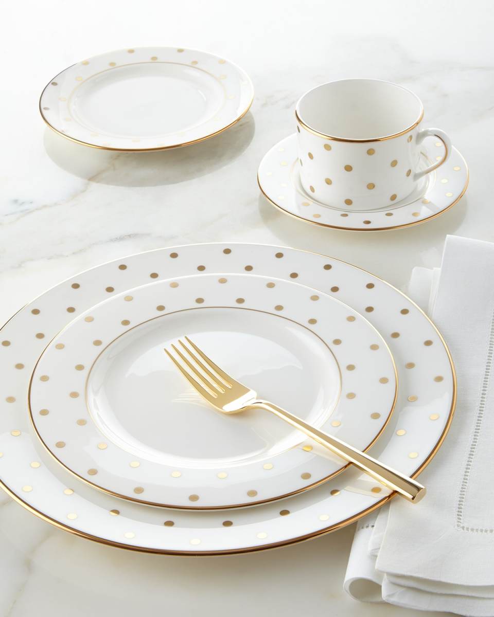 5-Piece Larabee Road Gold-Dot Dinnerware Place Setting