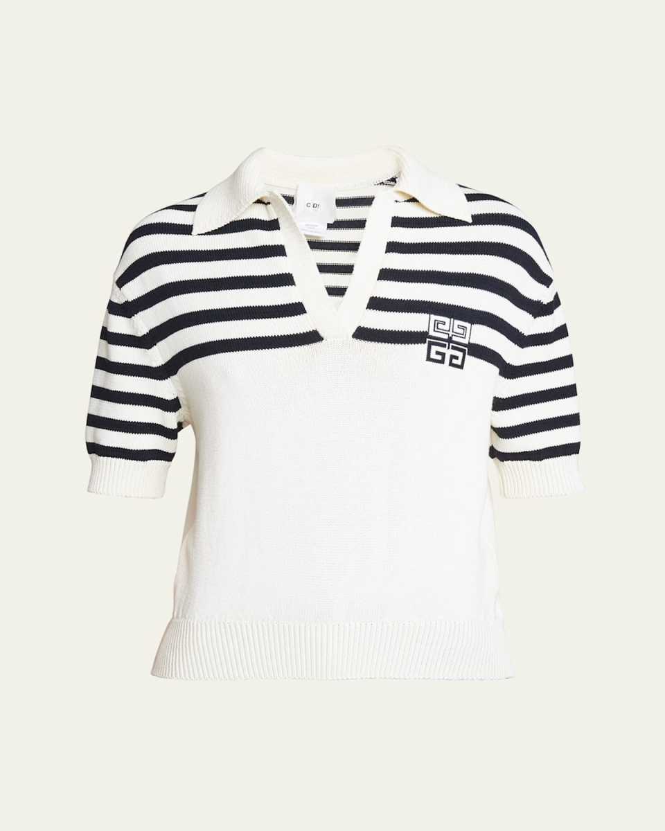 4G Logo Short-Sleeve Stripe Polo Sweater