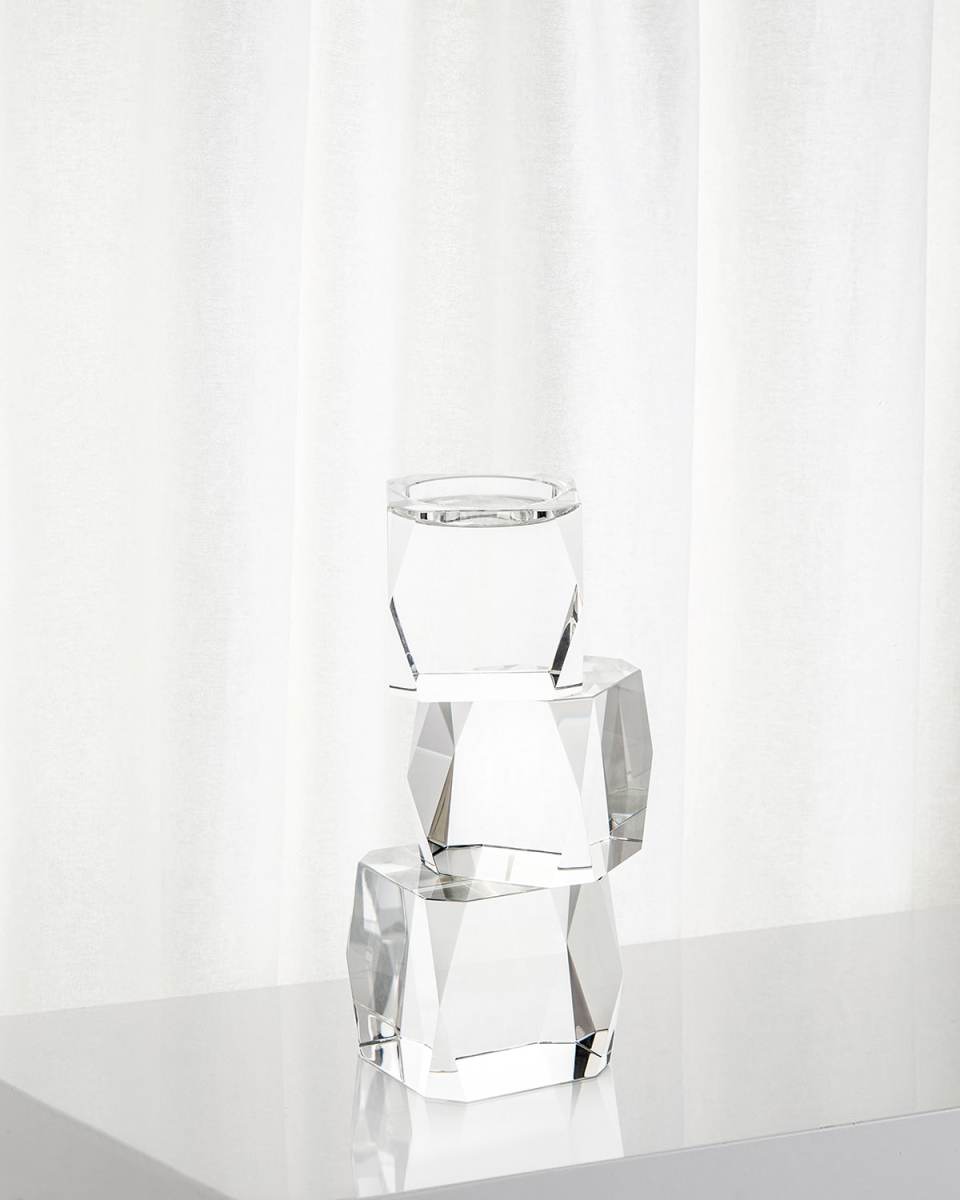 Small Crystal Cubist Candleholder