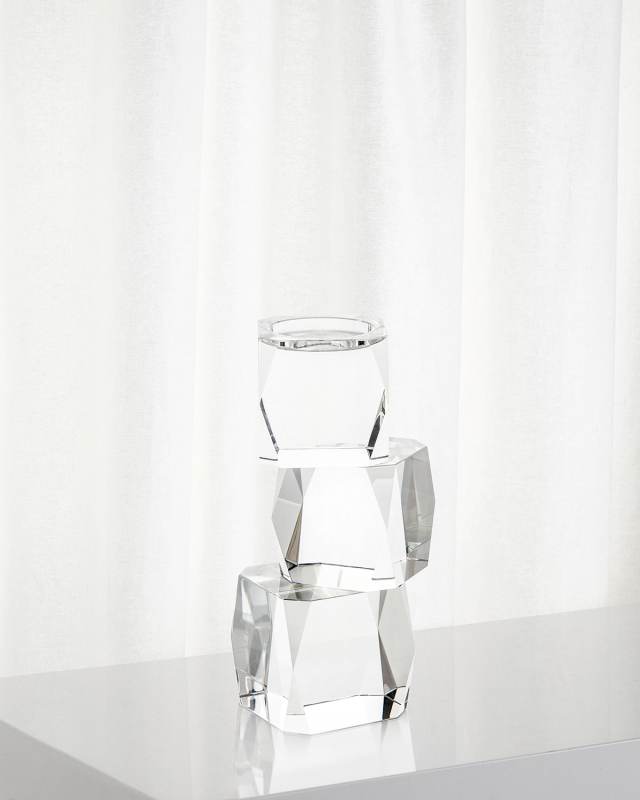 Small Crystal Cubist Candleholder