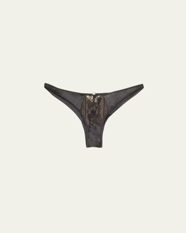 Montmartre Lace-Inset Silk Satin Tang