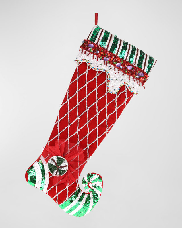 Peppermint Christmas Stocking, 24"