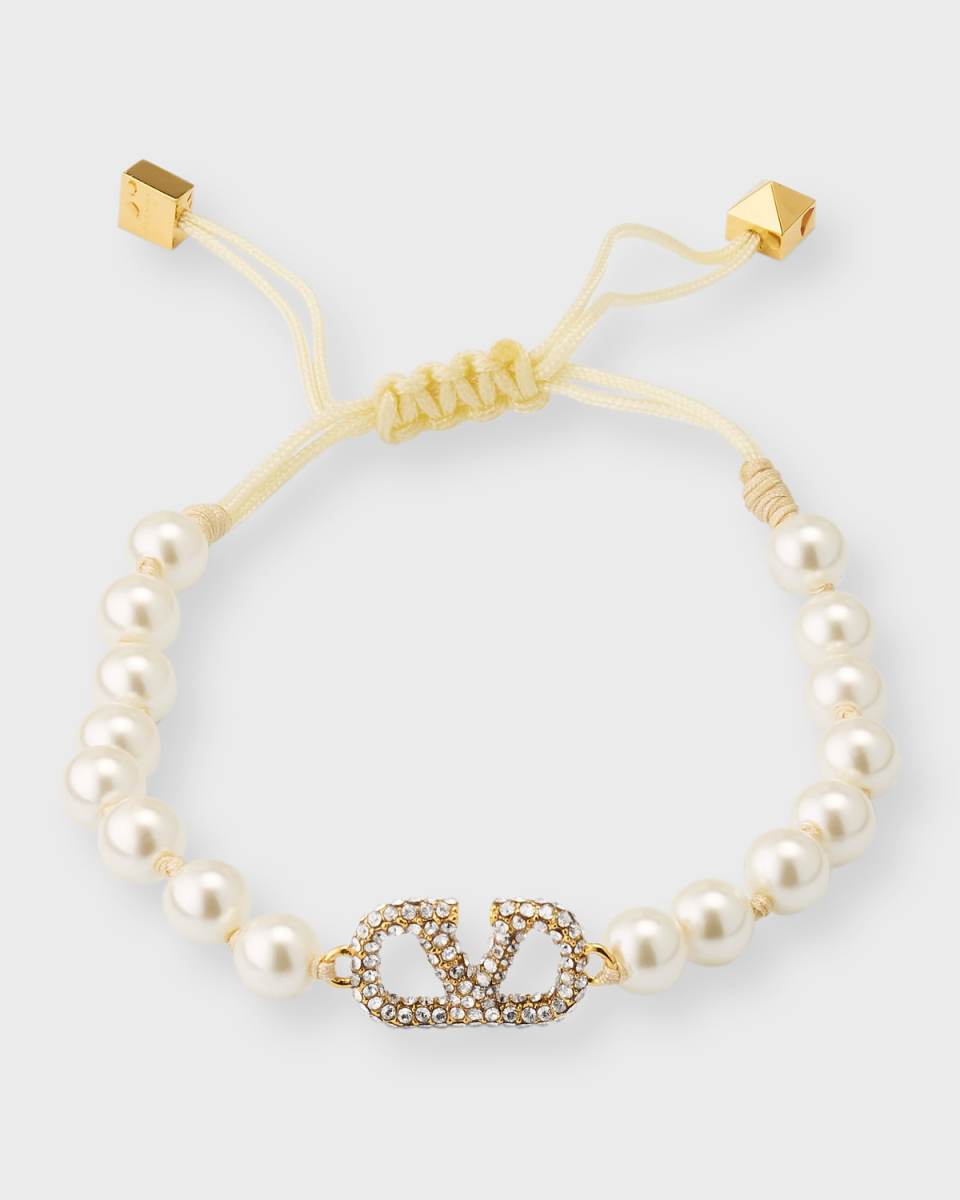 Strass Logo on Pearly Bracelet