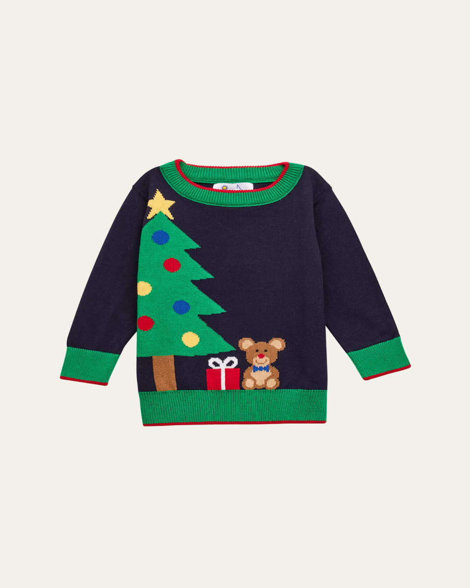 Boy's Sweater W/ Christmas Tree Intarsia, Size 4T-3