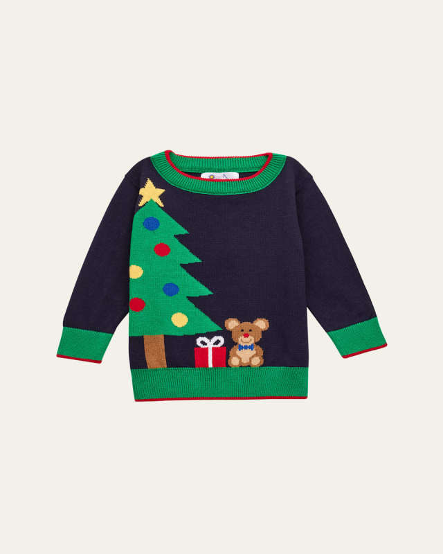 Boy's Sweater W/ Christmas Tree Intarsia, Size 4T-3