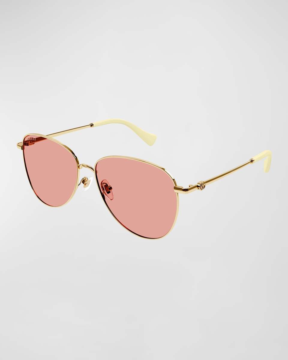 GG Metal Alloy Round Sunglasses