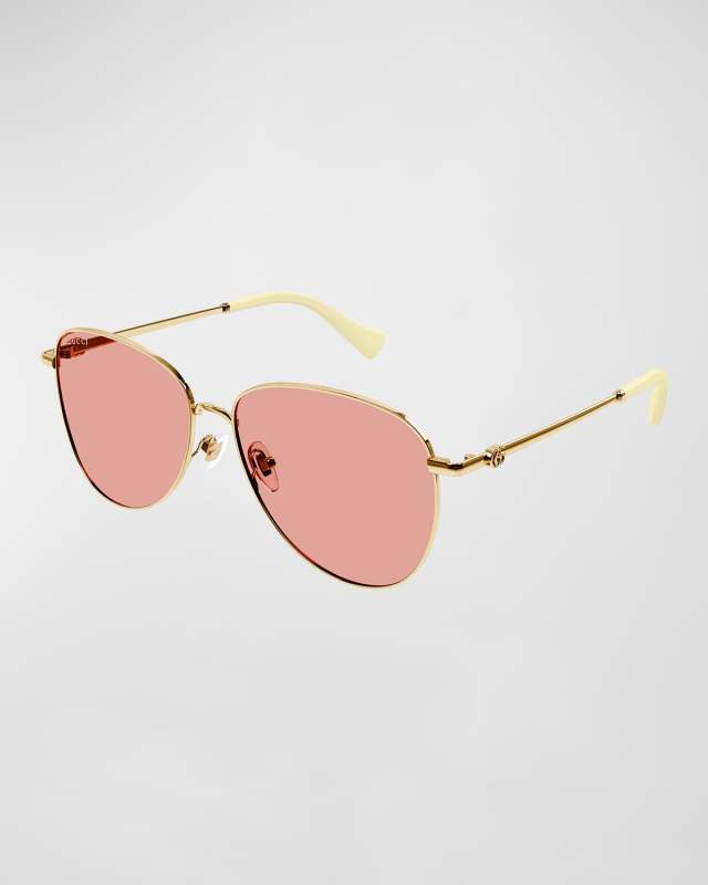 GG Metal Alloy Round Sunglasses