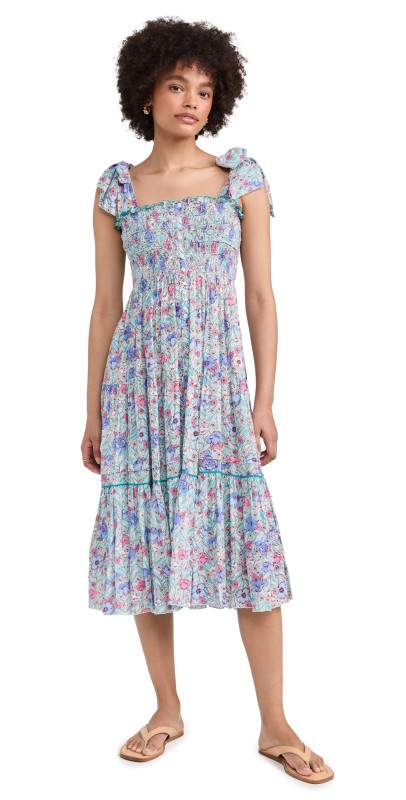 Poupette St Barth Long Dress Triny Aqua Petunia