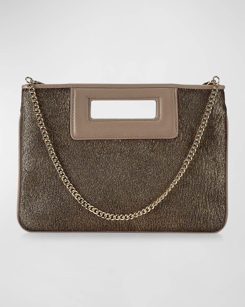 Willa Metallic Calf Hair Clutch Bag