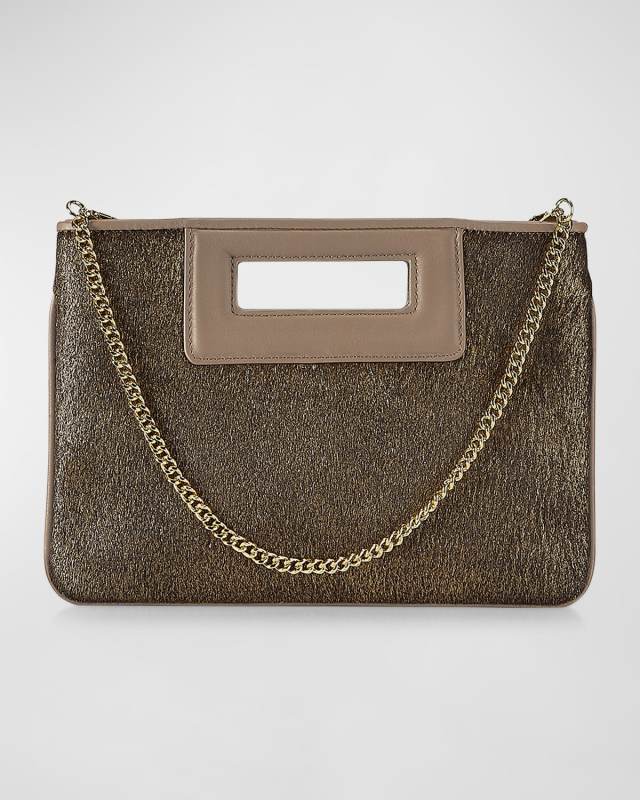 Willa Metallic Calf Hair Clutch Bag