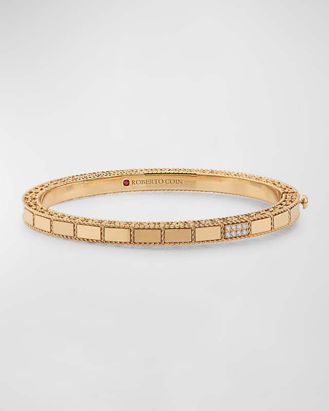 18K Rose Gold Diamond Mosaic Bangle