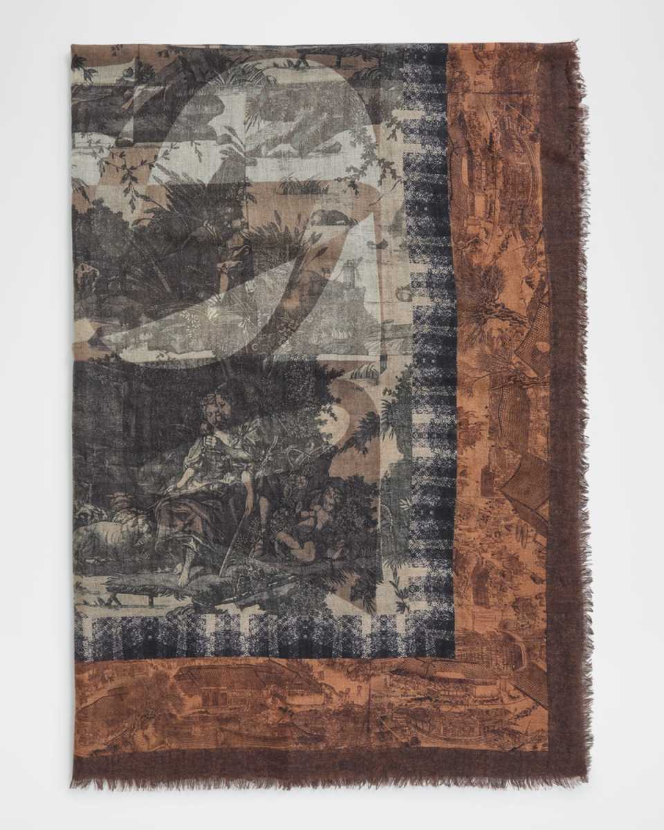 Euclide Floral-Print Cashmere Scarf