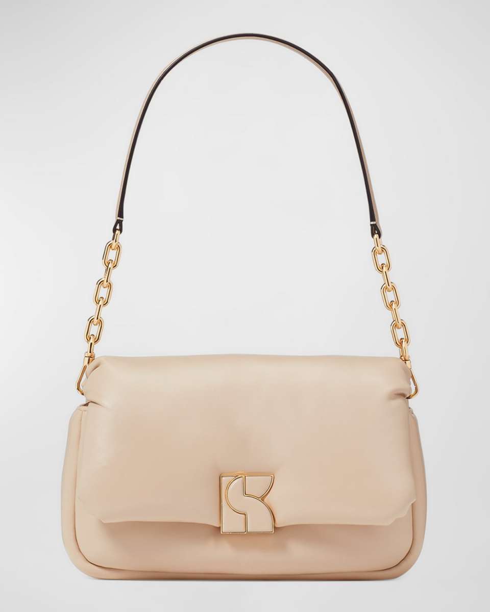 dakota puffy smooth leather crossbody bag