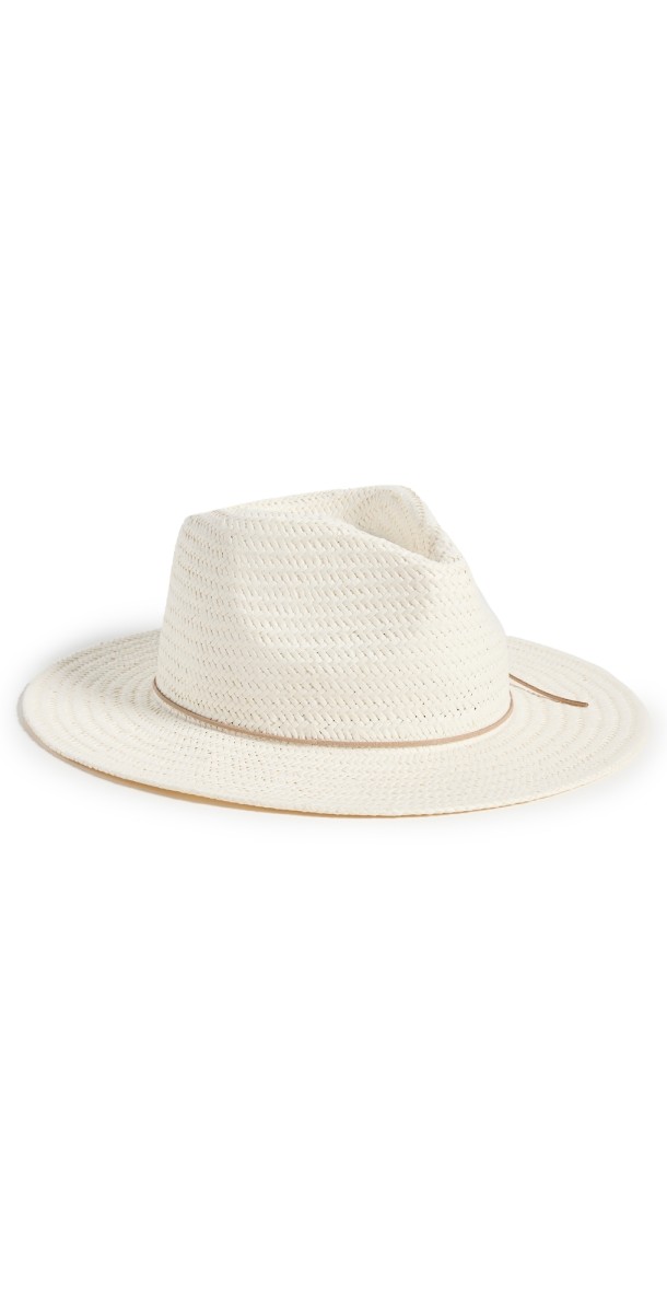 rag & bone Packable Straw Fedora Ivory Dune