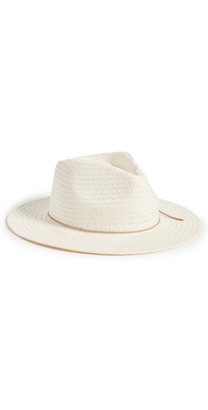 rag & bone Packable Straw Fedora Ivory Dune