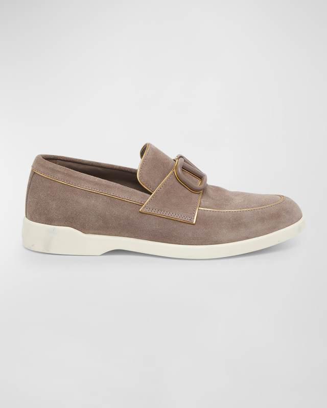 VLogo Suede Easy Loafers