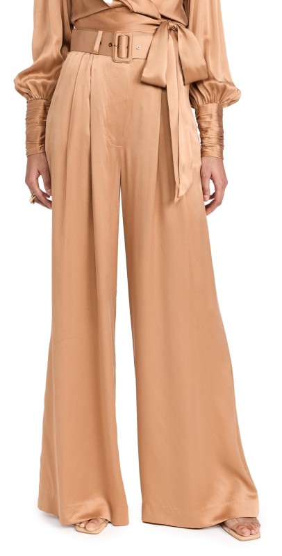 Zimmermann Silk Tuck Pants Sand