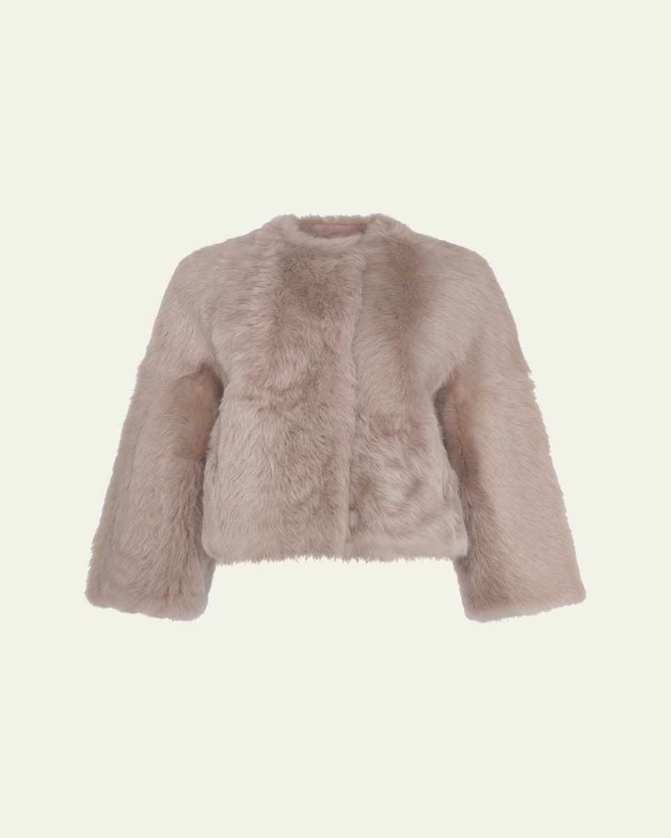 Reversible Toscana Shearling Lamb Collarless Jacket