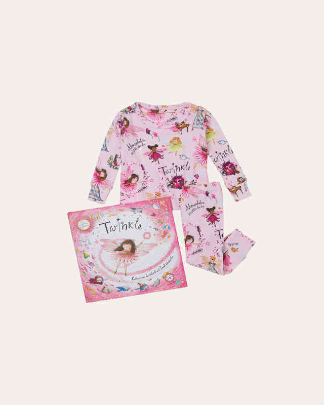 Girl's Twinkle Printed Pajama Gift Set, Size
